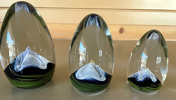 Nicole Tremblay - ovals with mountains - glass