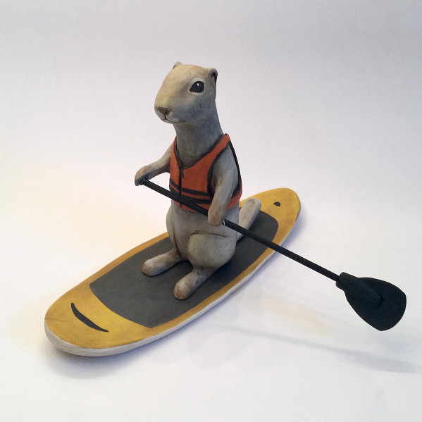 Annette ten Cate - paddle boarding ground squirrel - ceramics
