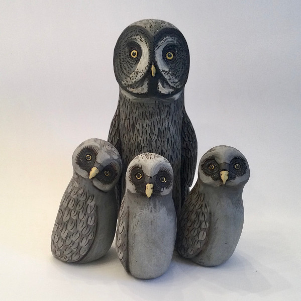 Annette ten Cate - 3 owls - ceramics