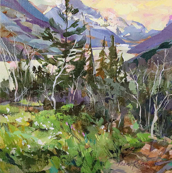 Brent Laycock - Upper Lake Lookout - 12x12in acrylic
