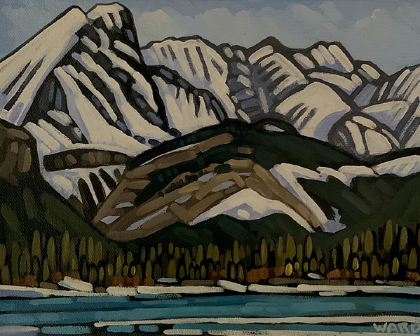 Darrell Ward - Winter Mountain Lake - 8x10in