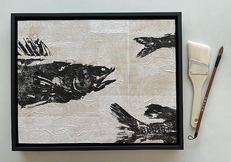 Erin Stelmaschuk Biegel - Headed Left - 8x10in gyotaku ink on rice paper