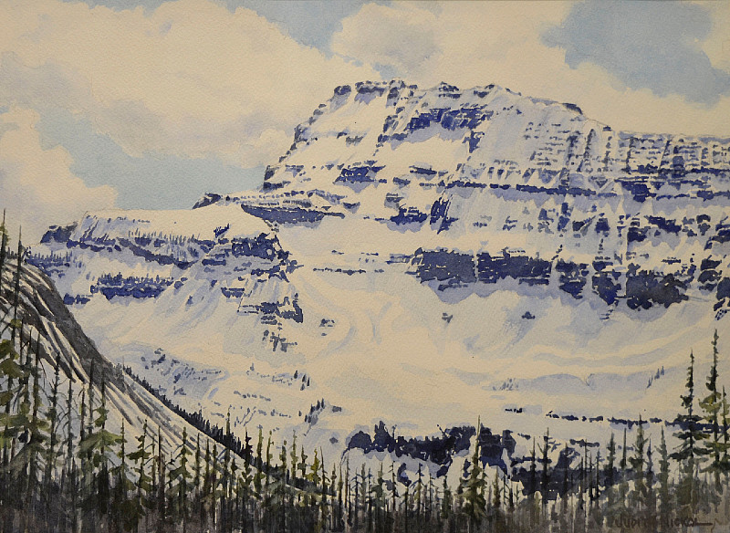 Judith Nickol - Mount Custer From Akimina - 11 x 15in watercolour
