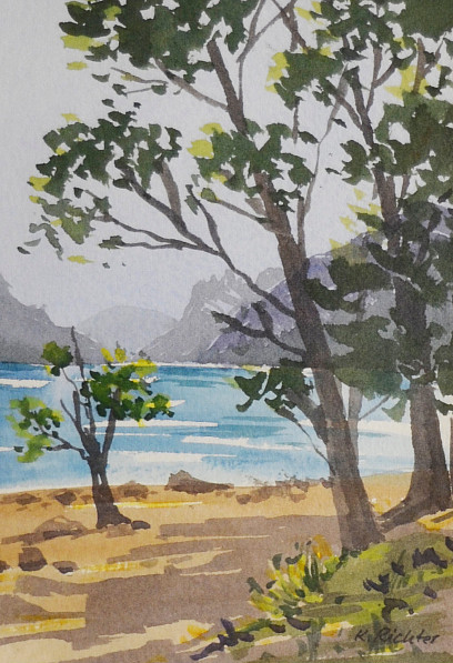 Karin Richter - Waterton Shoreline - watercolour