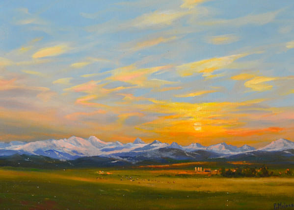 Pieter Molenaar - Sunset in the Valley - 12 x 16in oil