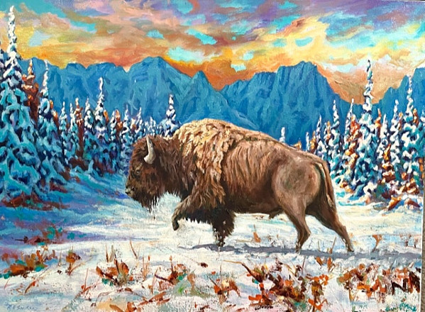 Ray Swirsky - buffalo - oil on canvas