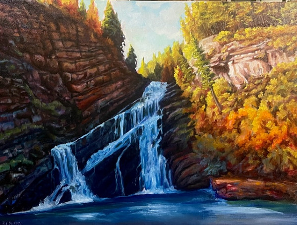 Ray Swirsky - cameron falls - oil on canvas