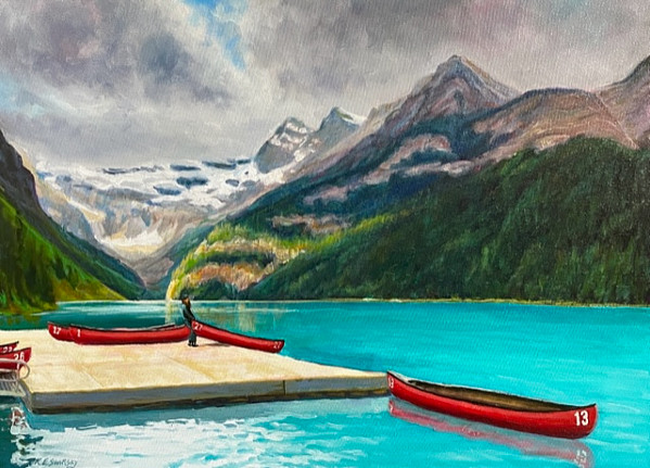 Ray Swirsky - canoes - oil on canvas