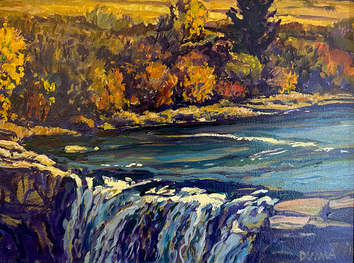 Bill Duma - top of falls - oil on canvas