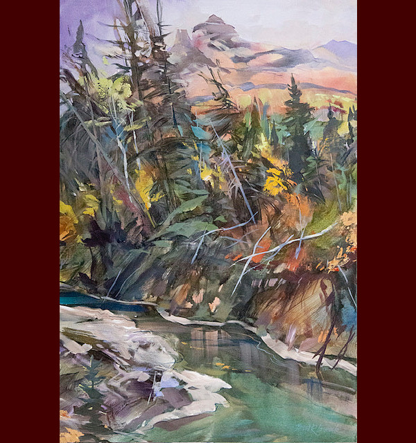 Brent Laycock - Creekside Cliffs - 36 x 24in acrylic