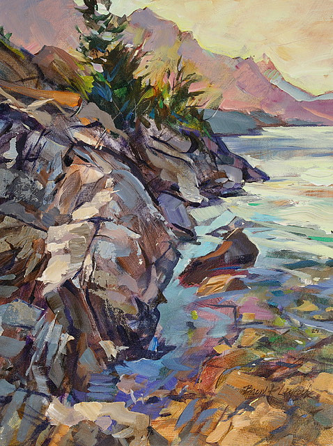 Brent Laycock - North Shore Rocks - 16 x 12in acrylic