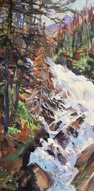 Brent Laycock - Upper Bertha Falls - 48 x 24in acrylic