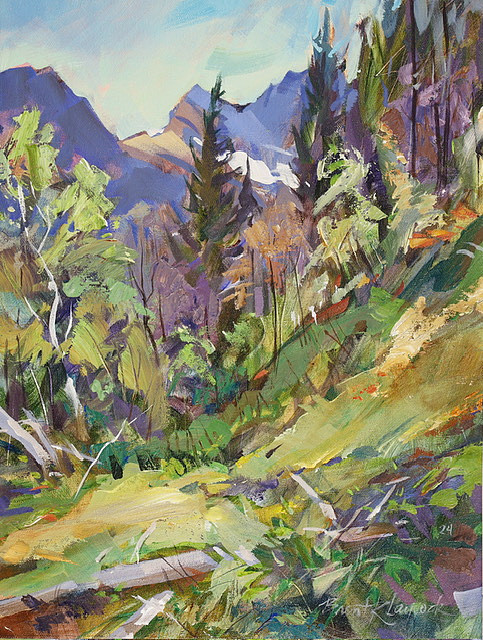 Brent Laycock - Verdant Slope - 16 x 12in acrylic