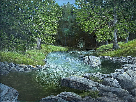 Chris Murfitt - Sun On The Stream - 32 x 26in