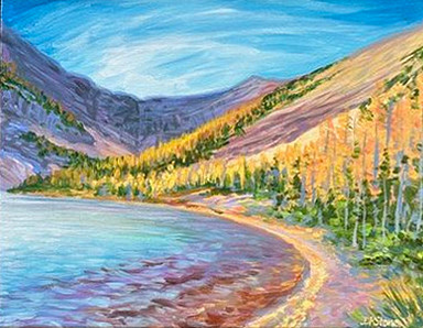 D. K. Stone - Upper Rowe Lake and Larches - 11.5 x 14in