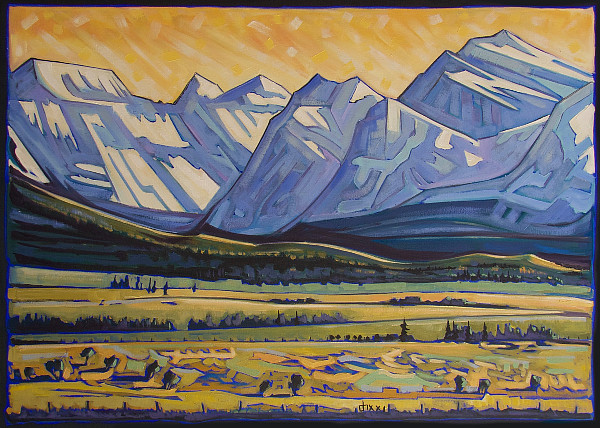 Don Hamm - Waterton-Mountains East of the Park - oil on canvas