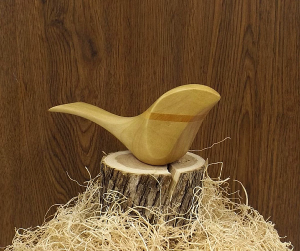 The Workshop by Doug Warren - The Birds - Manitoba Maple - Yellow Cedar Band bird wood sculpture