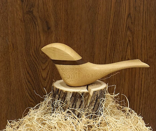 The Workshop by Doug Warren - The Birds - White Maple - Black Walnut Band bird wood sculpture