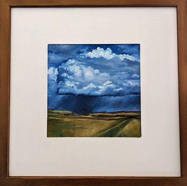 Linda Anderson Stewart - Prairie Storm - 4 x 4in oil on linen