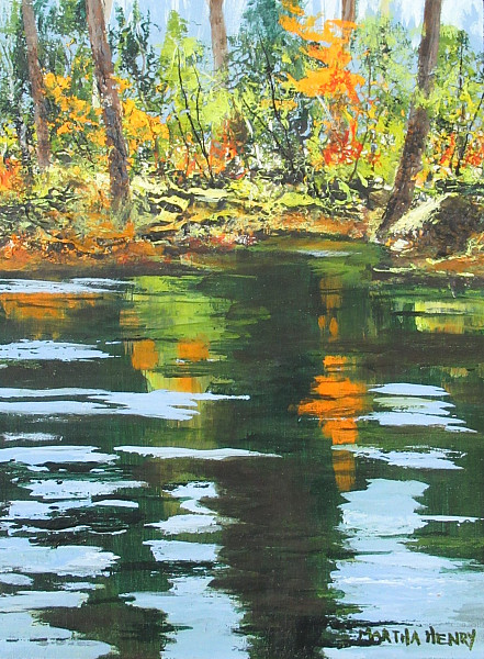 Martha Henry - Autumn Fire - 6 x 8in cradleboard