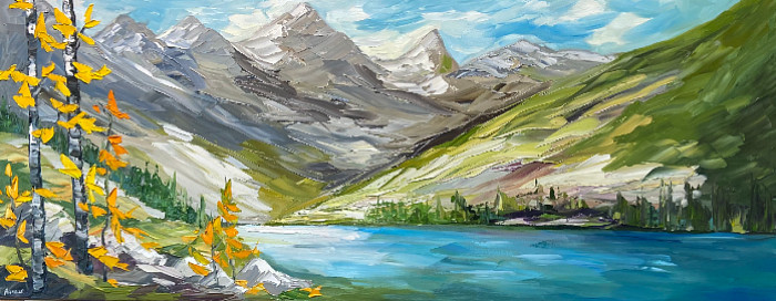 Rachelle Brady - The Sun Is Shining Down - 20 x 60in oil on canvas