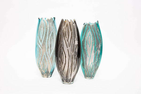 Tyler Rock - tulip vases - glass